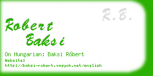 robert baksi business card